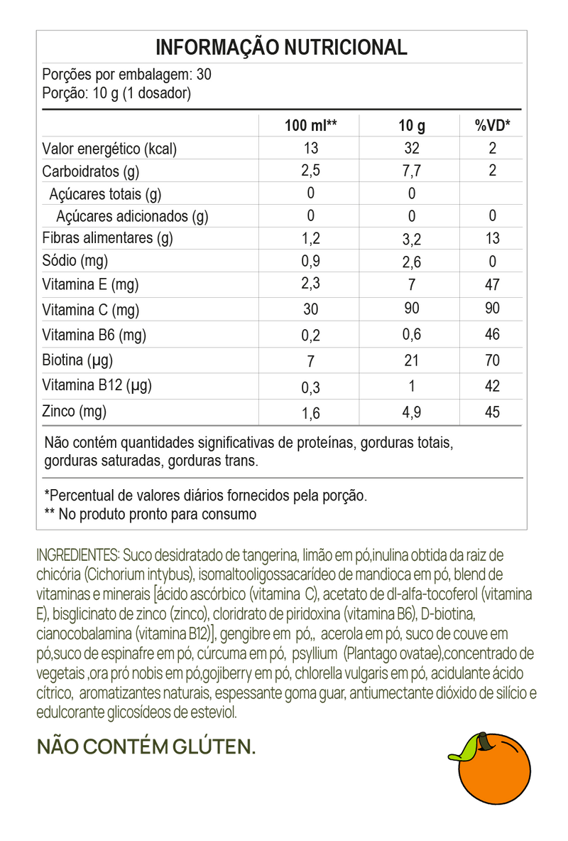 Tabela Nutricional - Tangerina